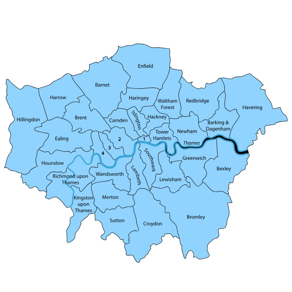 East London service area map